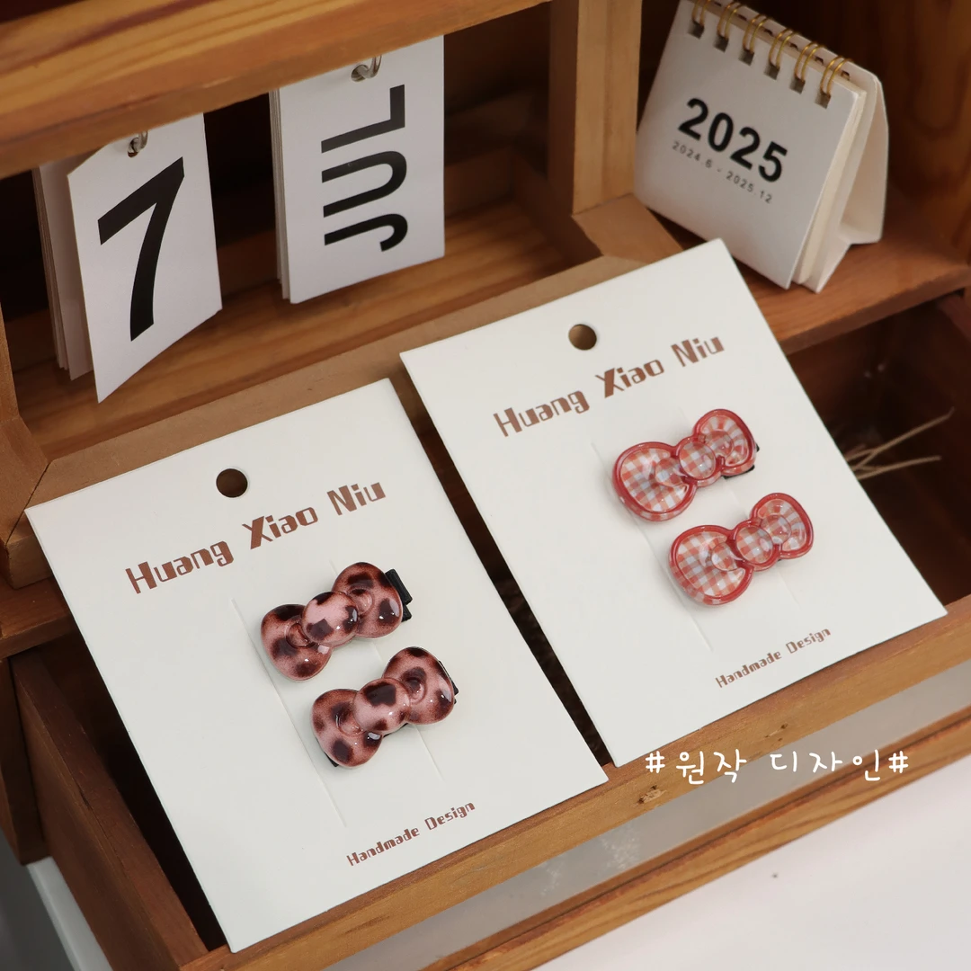 黄小妞婴儿发夹可爱亚克力蝴蝶结发夹女童发卡宝宝包布夹头饰发饰