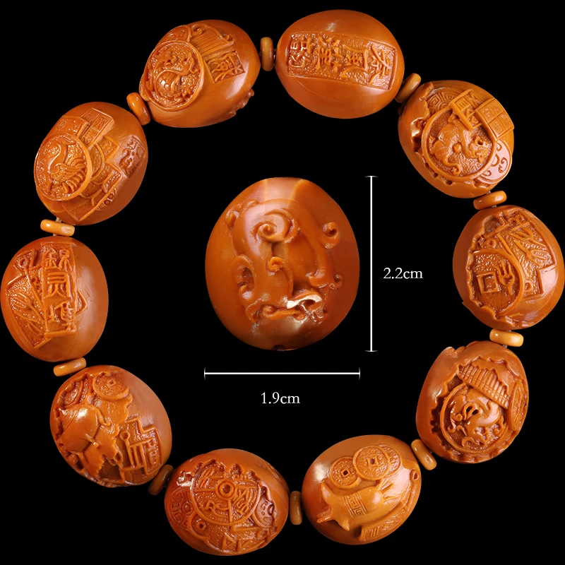 许忠英核雕秦风汉韵橄榄核雕刻手串纯手工文玩苏工南名家大师作品