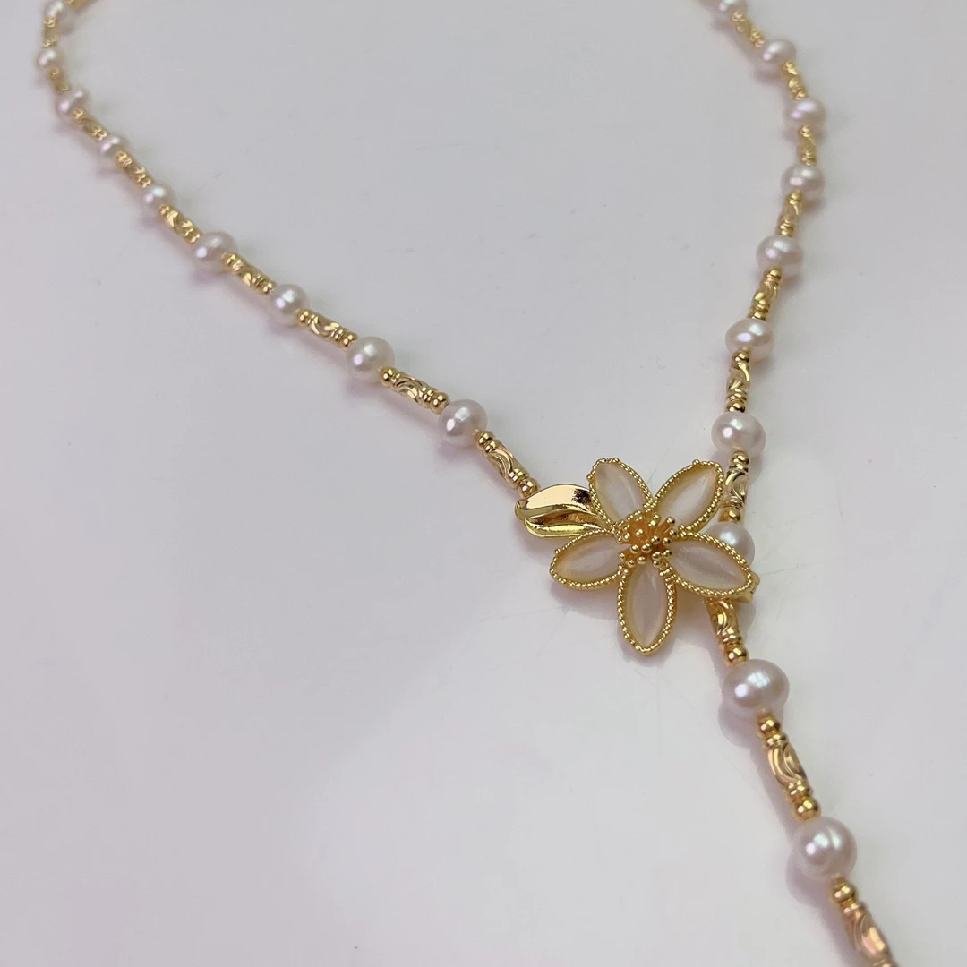 【毛衣链】约6-7mm淡水珍珠白色简约时尚经典气质轻奢长款XL80329SY