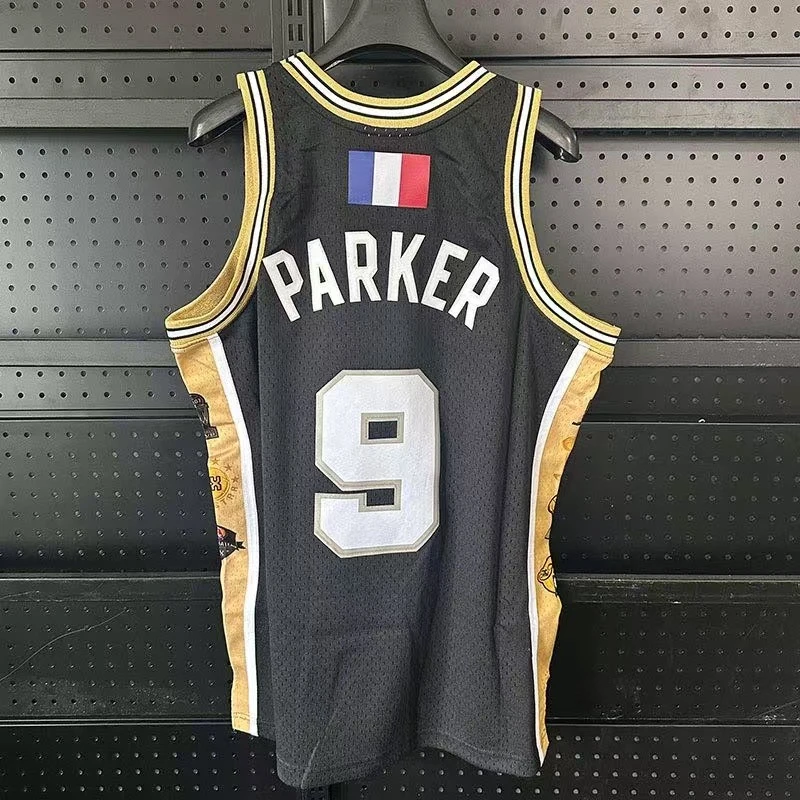【2.0热压款福利】帕克加内特冠军复古刺绣球衣篮球运动美式透气