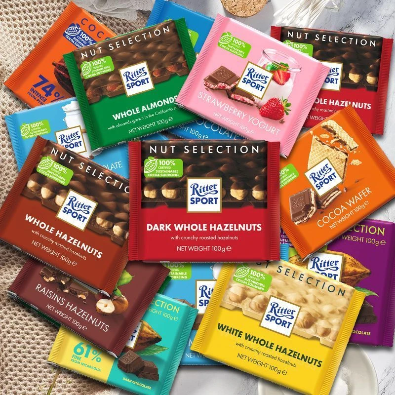 五块装德国进口瑞特滋榛子黑牛奶海盐焦糖味牛奶巧克力零食休闲