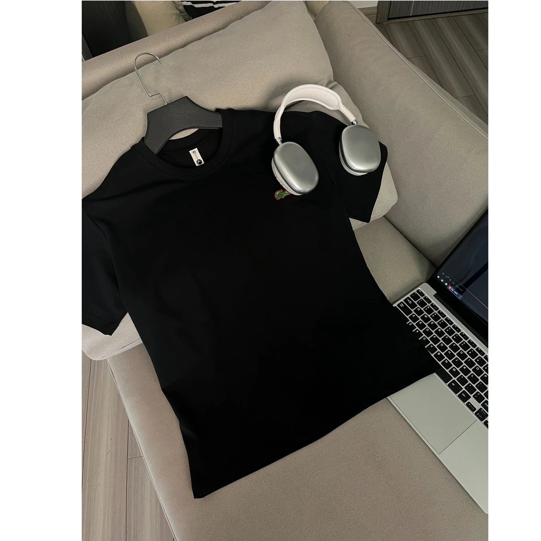 （25款撞色标小鳄T恤）纯棉短袖半袖休闲百搭体恤男士内搭圆领打底