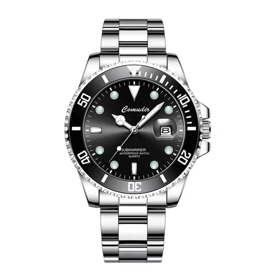 黑鬼男士手表男防水夜光日历石英表奢华新款潮流奢华