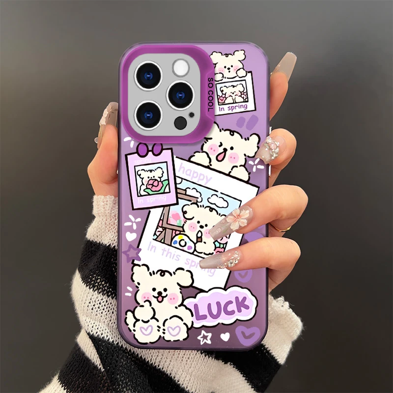 LUCK狗狗-IMD彩银-紫-时尚卡通个性防撞防帅防磨手机壳