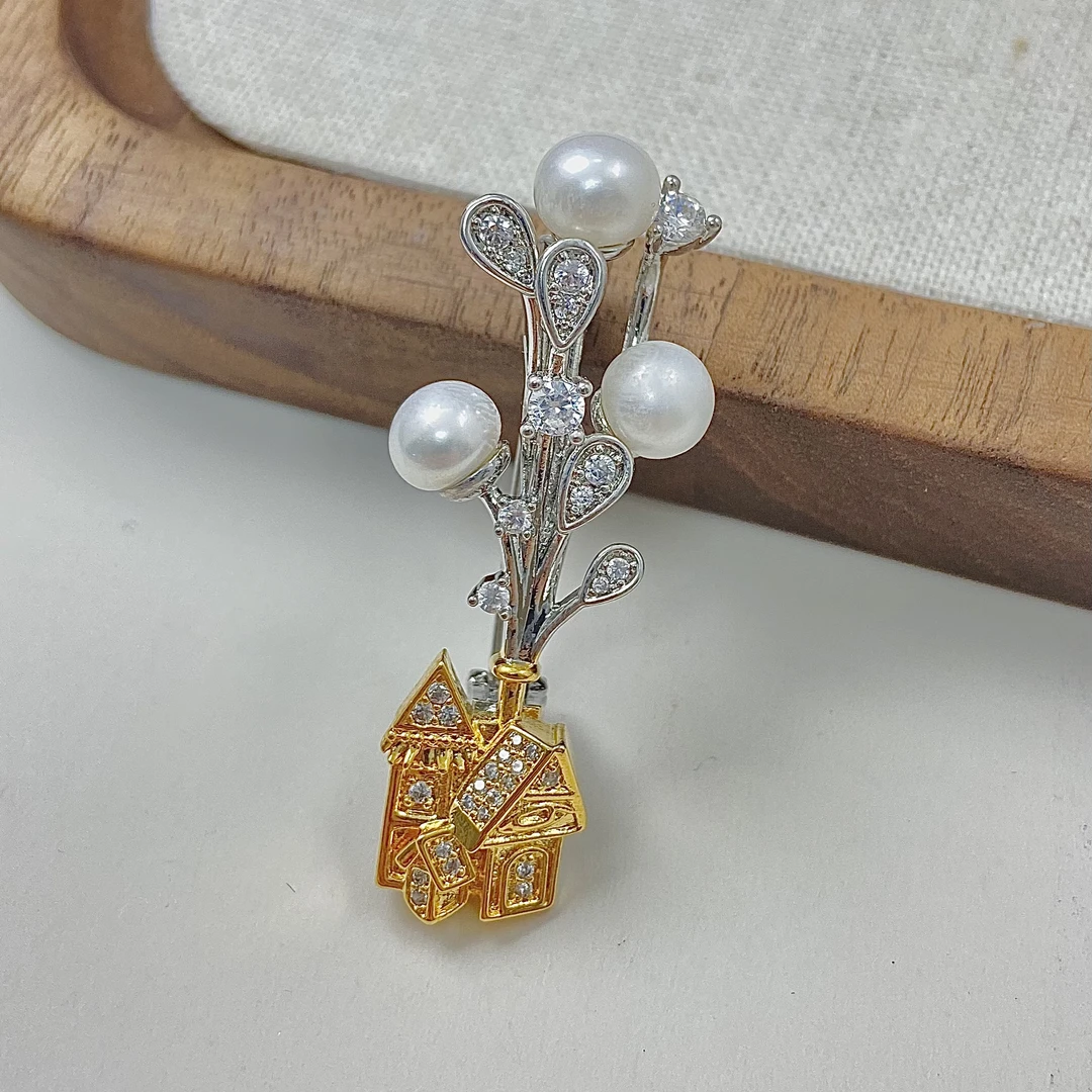 天然淡水珍珠胸针  XZ1012