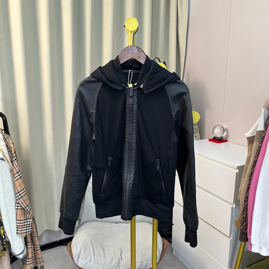 95新 Givenchy/纪梵希 梅芙 黑色拼接长袖连帽卫衣 S码