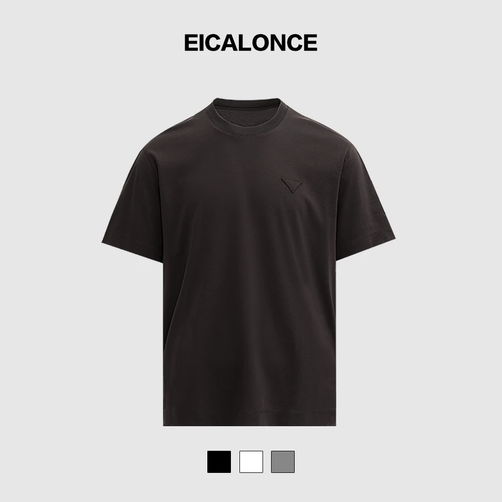 意卡伦萨 25夏季潮牌休闲轻薄舒适小标男士圆领短袖T恤SM-SRX8855