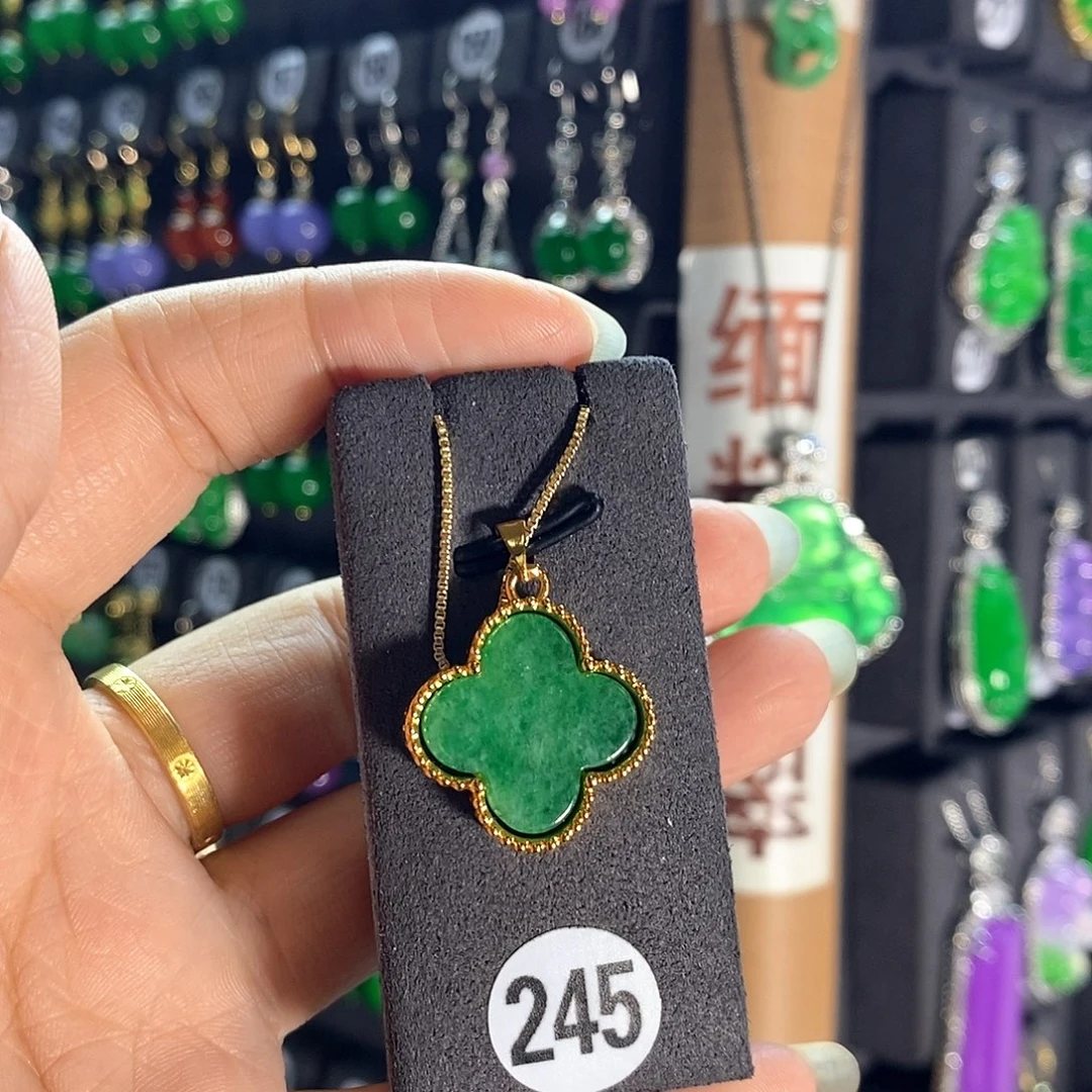 银S925镶嵌翡翠耳饰245