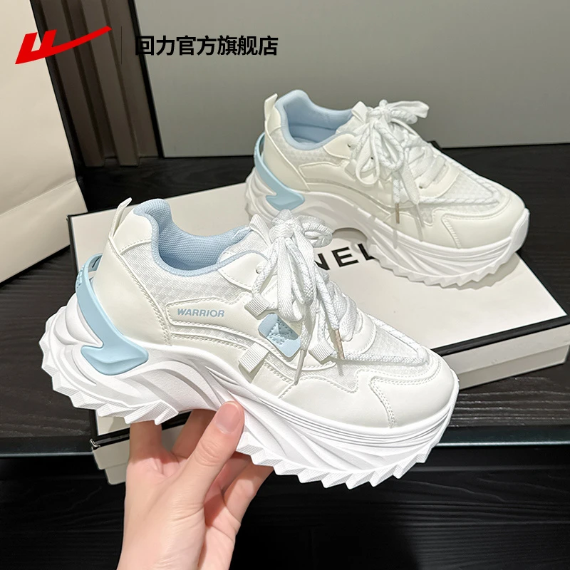 回力女鞋老爹鞋女2025新款夏季网面透气厚底百搭软底增高运动鞋女