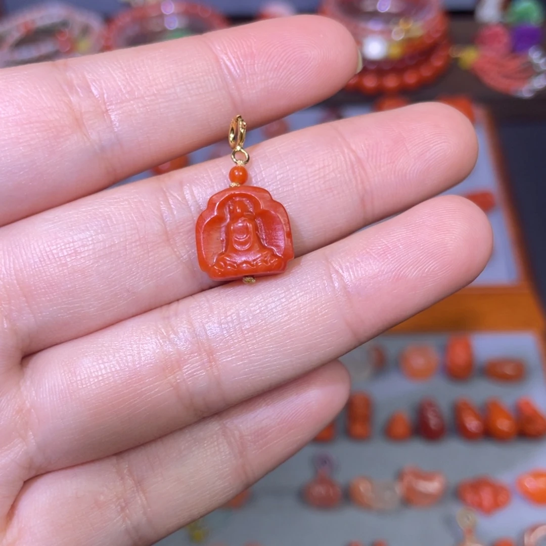 南红玛瑙未镶嵌无相佛万能扣