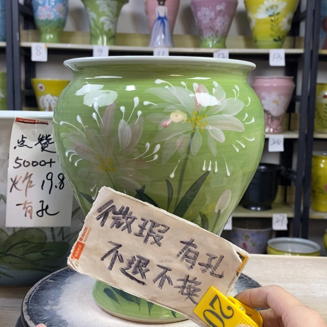 景德镇手工手绘陶瓷花盆