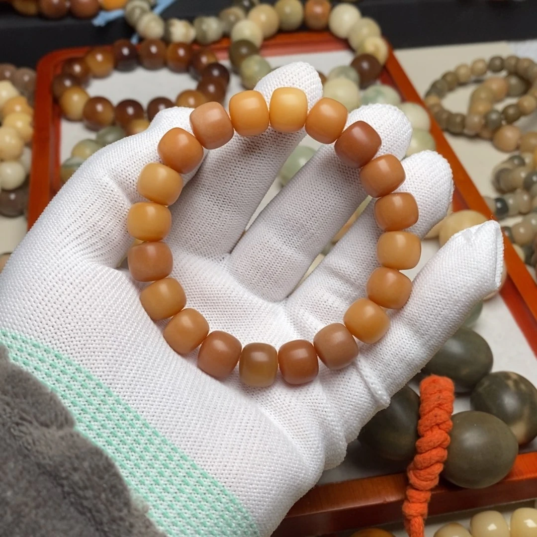 菩提根/象牙果手串卡12手工干磨风化色