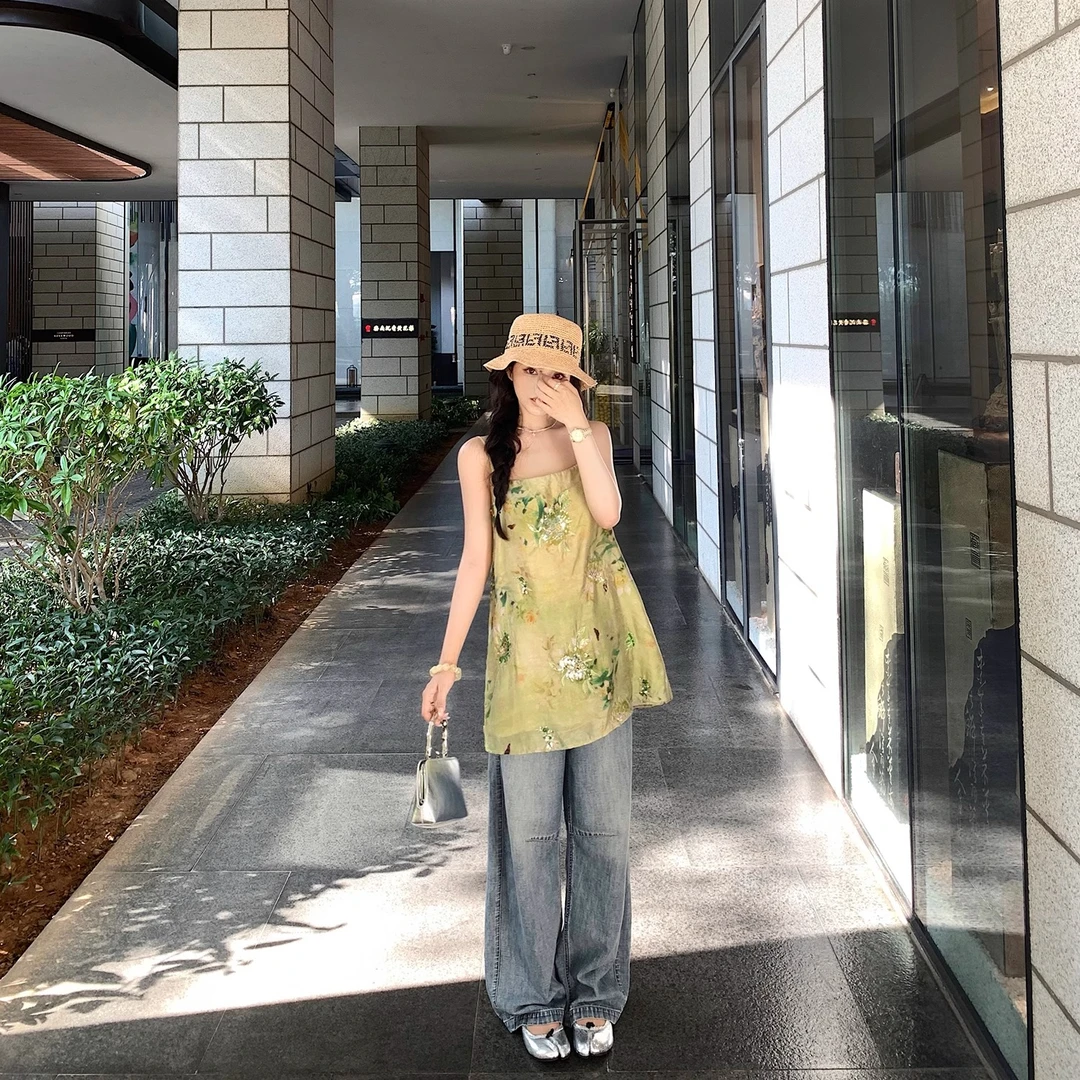 "泠光濯碧"总要做一回书里的国风美人 重工珠片绣花人丝吊带&外套