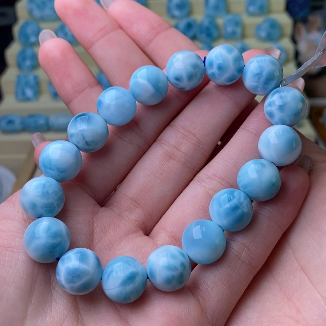 针钠钙石（海纹石）未镶嵌手串收藏手串12mm满色满纹
