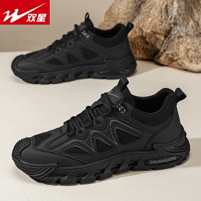 双星八特男鞋2025新款春夏季户外登山运动休闲男士百搭透气网面鞋