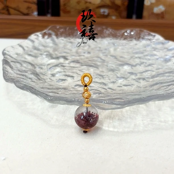 【二妹推荐】18k金黑樱花金字塔吊坠14mm➕ 0854 A102801多样性发一