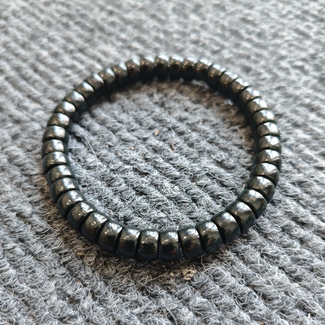 和田玉黑青药片8MM裸串DIY载体文玩椰蒂平替二细非一细单带叠戴