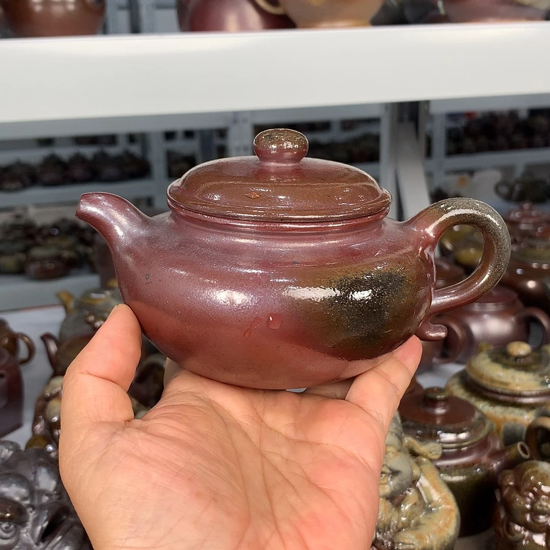 茶壶紫砂纯自然柴烧