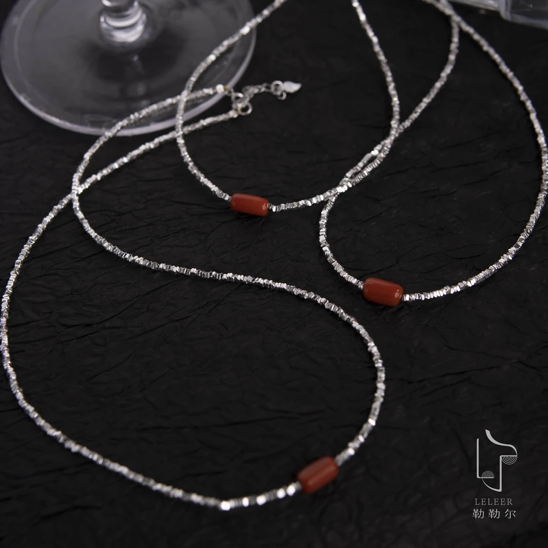 吊坠925银 勒勒尔碎银子项链时尚简约气质百搭项链设计感小众