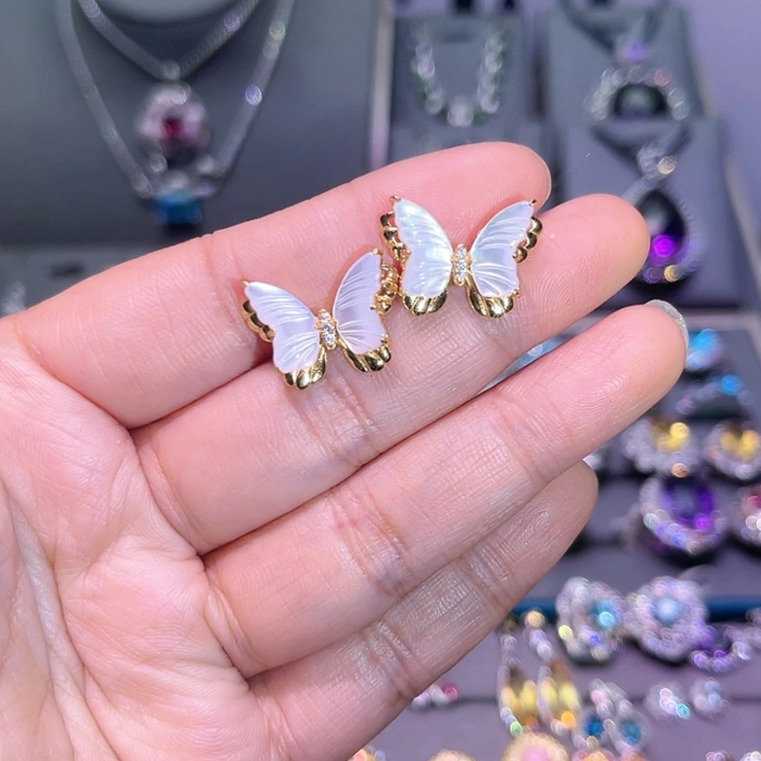 【闪购商品】贝壳（贝母）耳饰银S925镶嵌