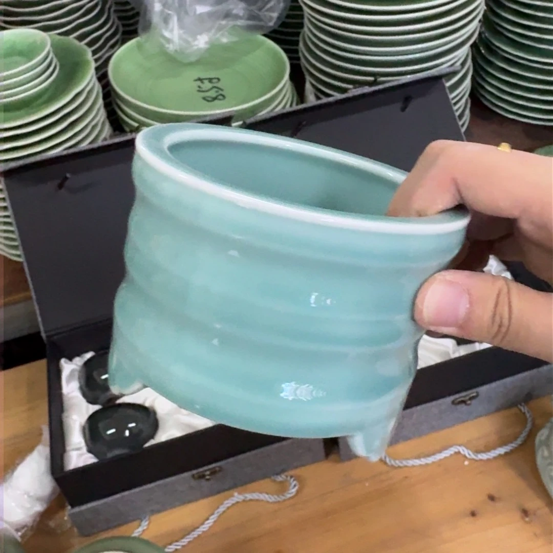 龙泉青瓷茶具微瑕6974