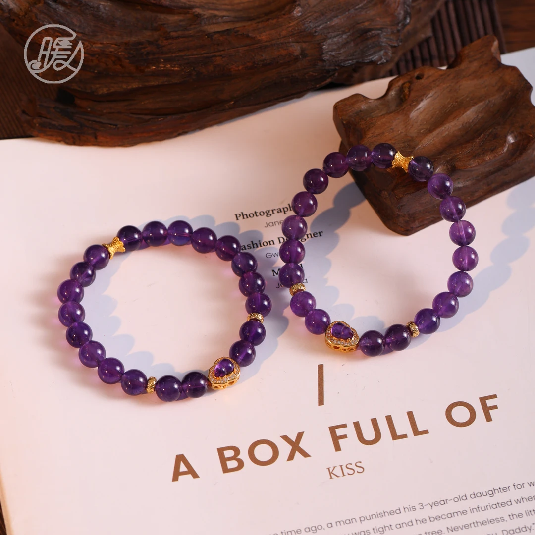 单圈紫水晶手串8mm搭配葫芦配件手链F5335多样性发一