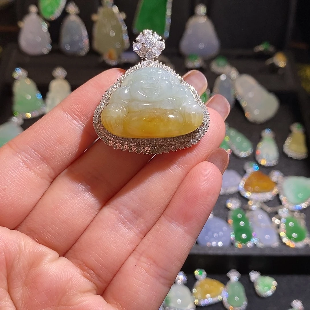 颈饰银S925镶嵌翡翠天然翡翠