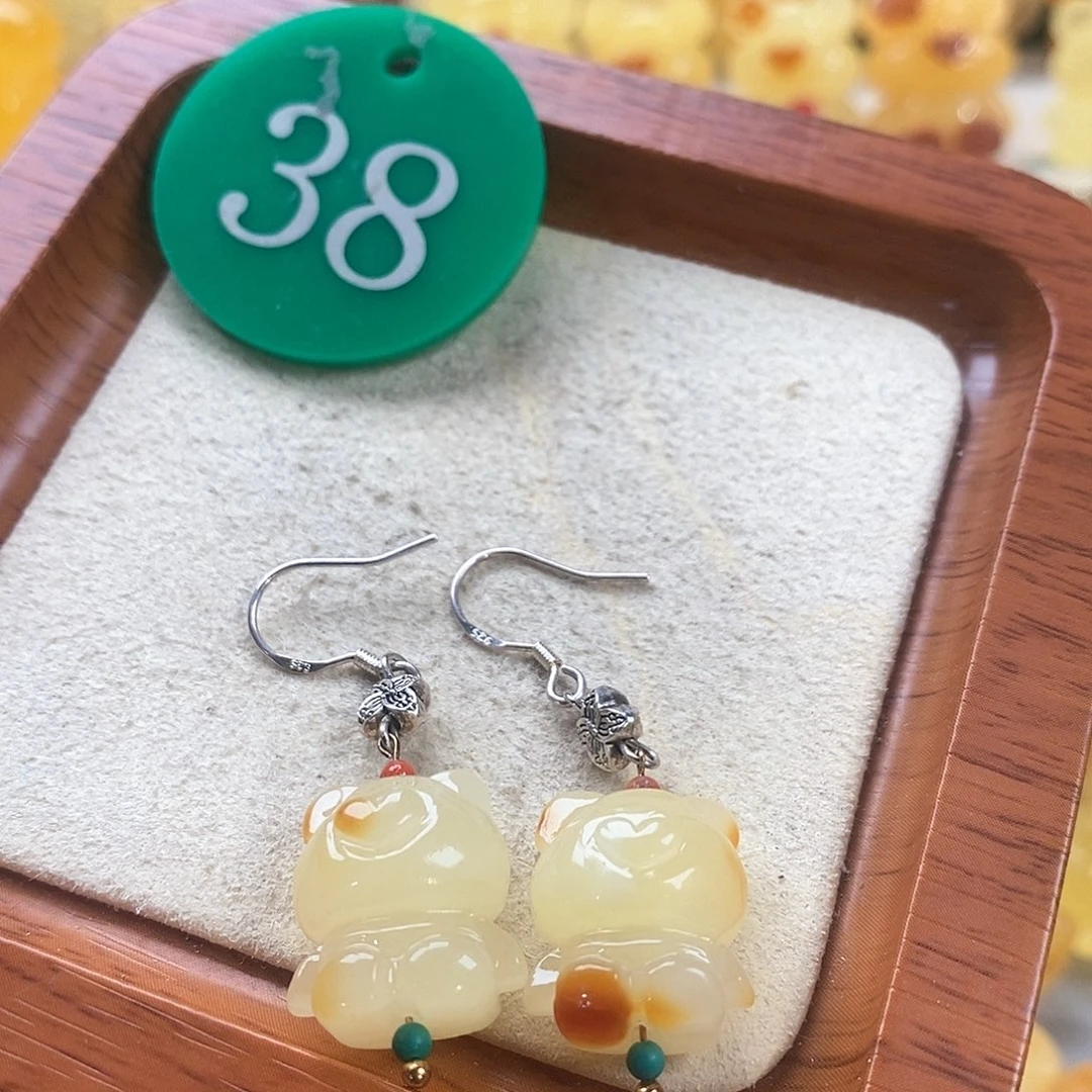琥珀颈饰未镶嵌耳坠