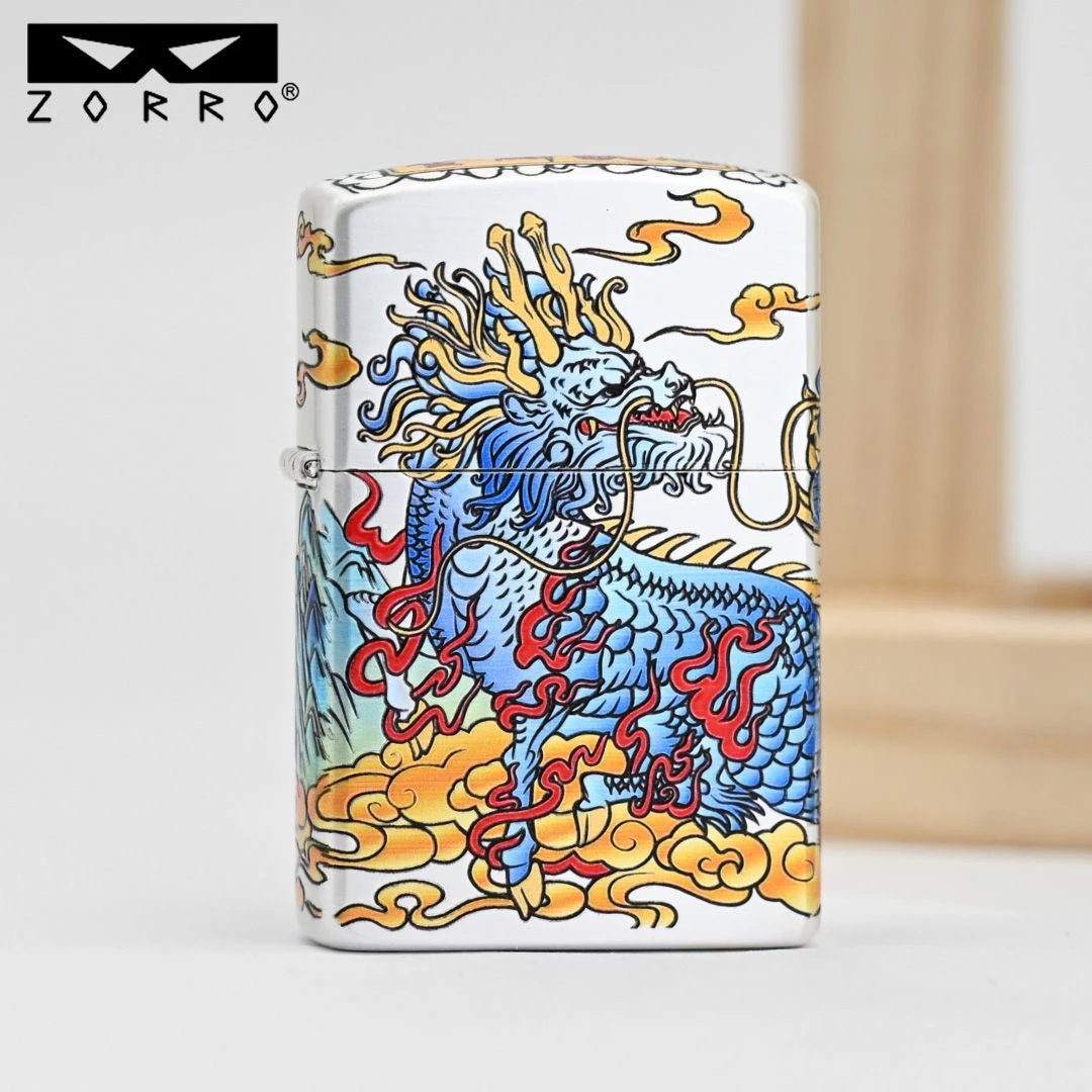 ZORRO佐罗三代煤油防风打火机金鳞献瑞高颜值高档男士创意个性