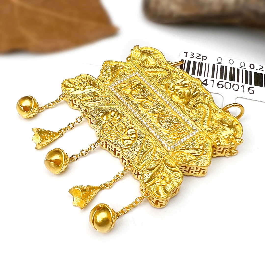 【天子门生-吊坠】足金999【镶嵌款】【黄金首饰】