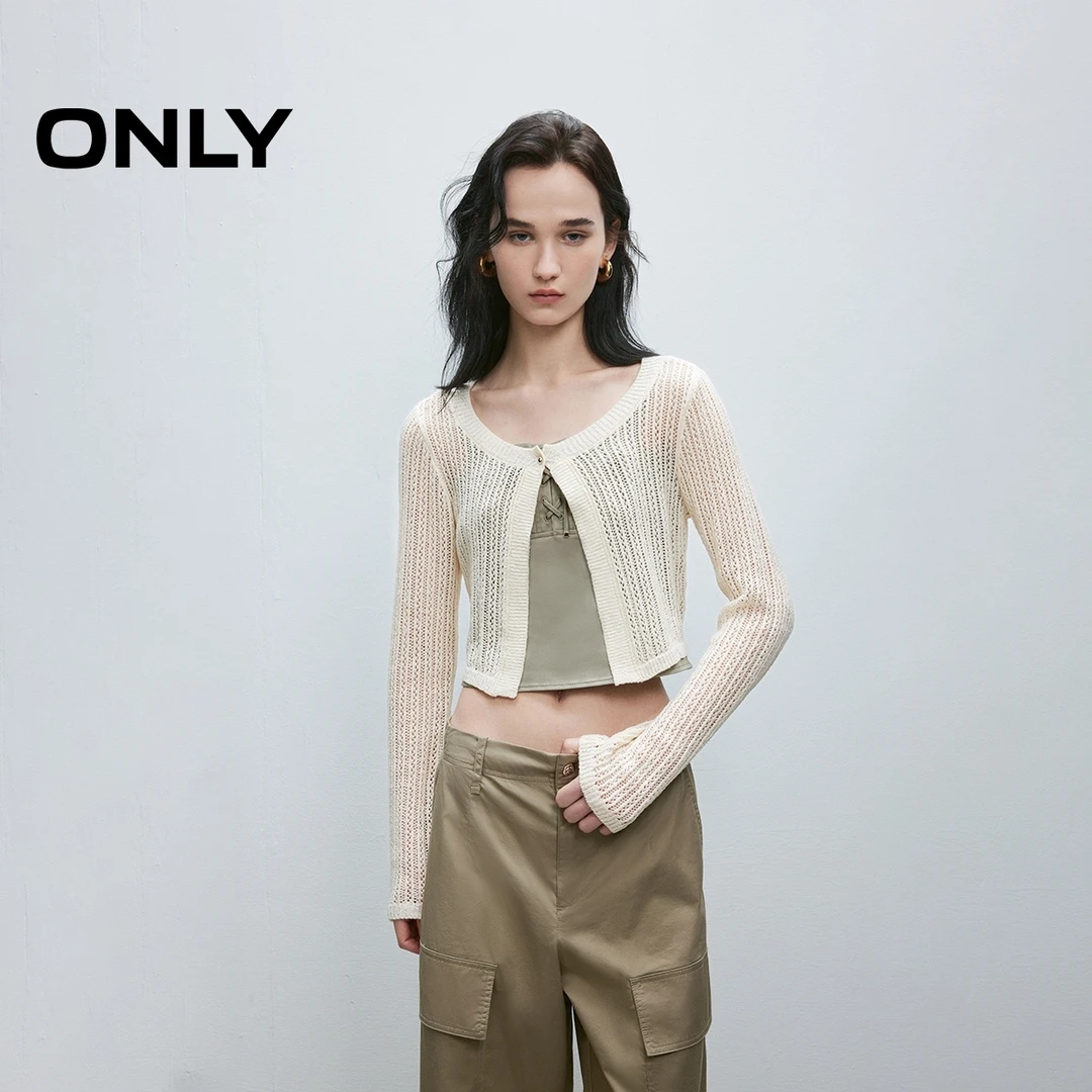 ONLY2025夏季新款气质百搭显瘦短款套装罩衫雪纺衫女|1252WS006