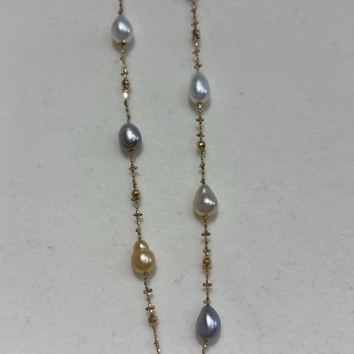 18K金镶嵌颈饰海水珍珠