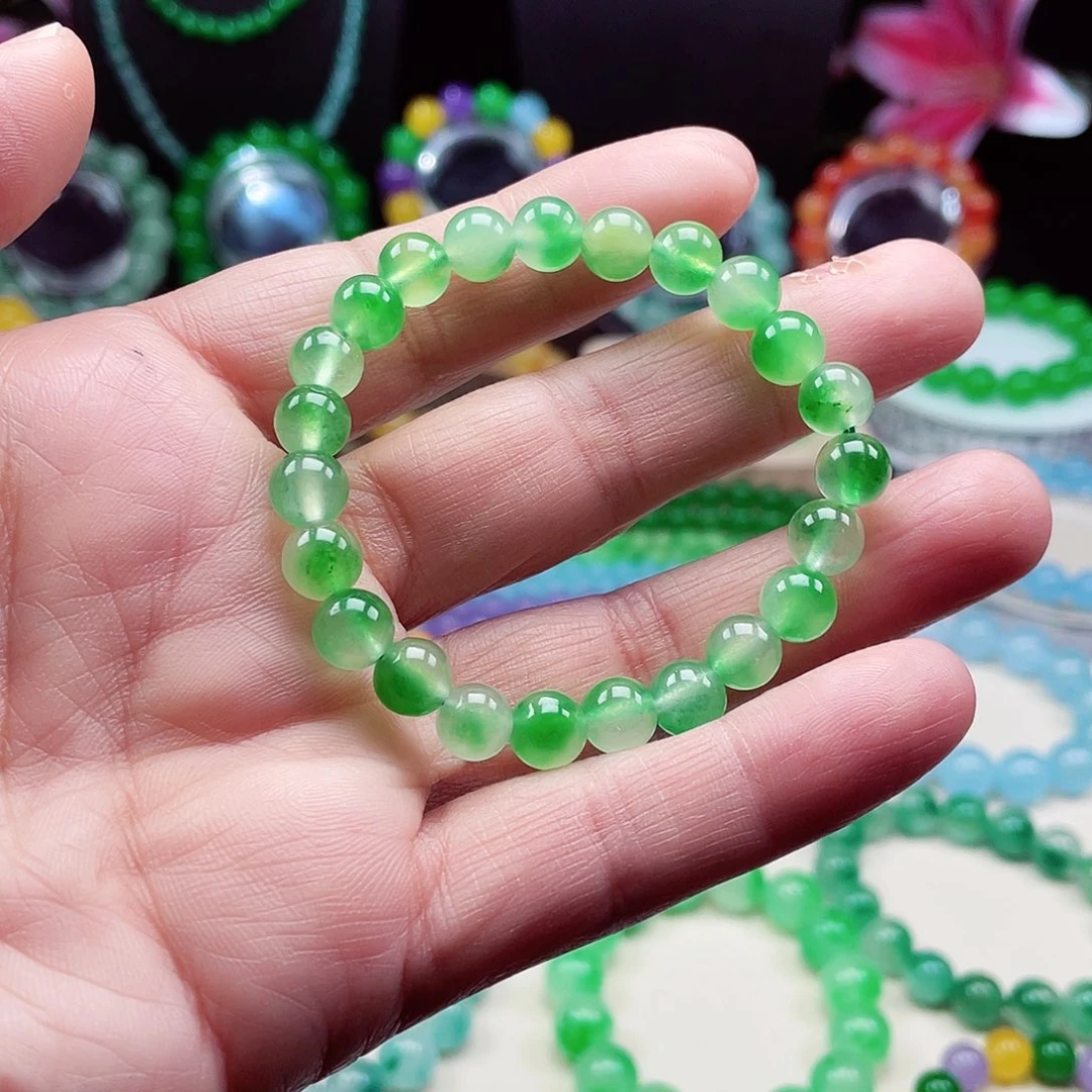 翡翠未镶嵌颈饰卡8翡翠珠链男女款09