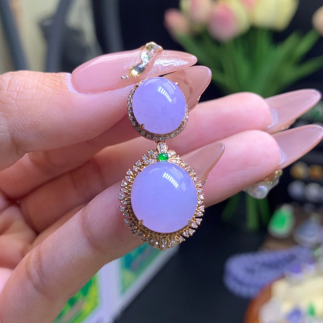 翡翠颈饰18K金镶嵌天然