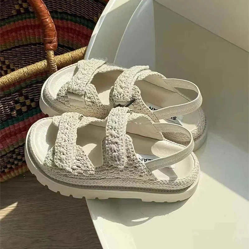 诗歌兰厚底增高凉鞋女2025夏季新款真皮露趾百搭沙滩鞋2608-16