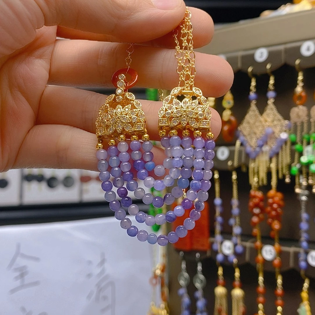 翡翠合金耳饰翡翠