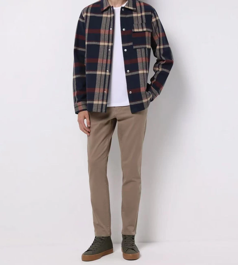 秋冬季质感 水洗纱卡棉质弹力透气休闲裤男-lhj001