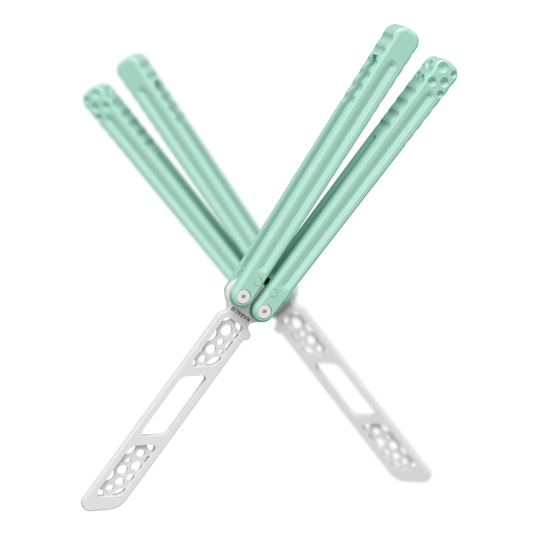 Nabalis奶酪 蝴蝶刀花式玩具特氟龙涂层冠绝天balisong安全未开刃