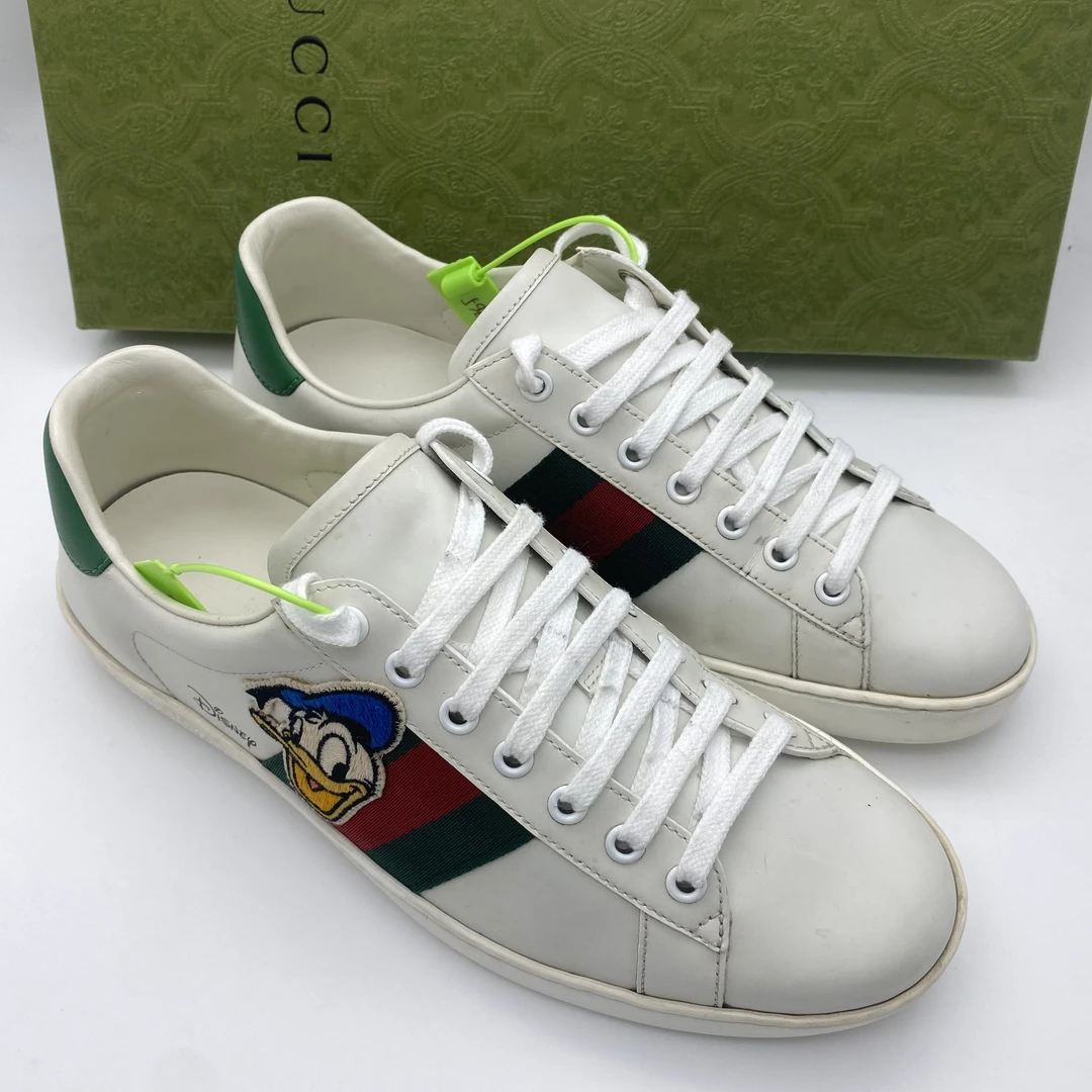 95新 GUCCI/古驰 41欧码/联名唐老鸭经典白色舒适板鞋