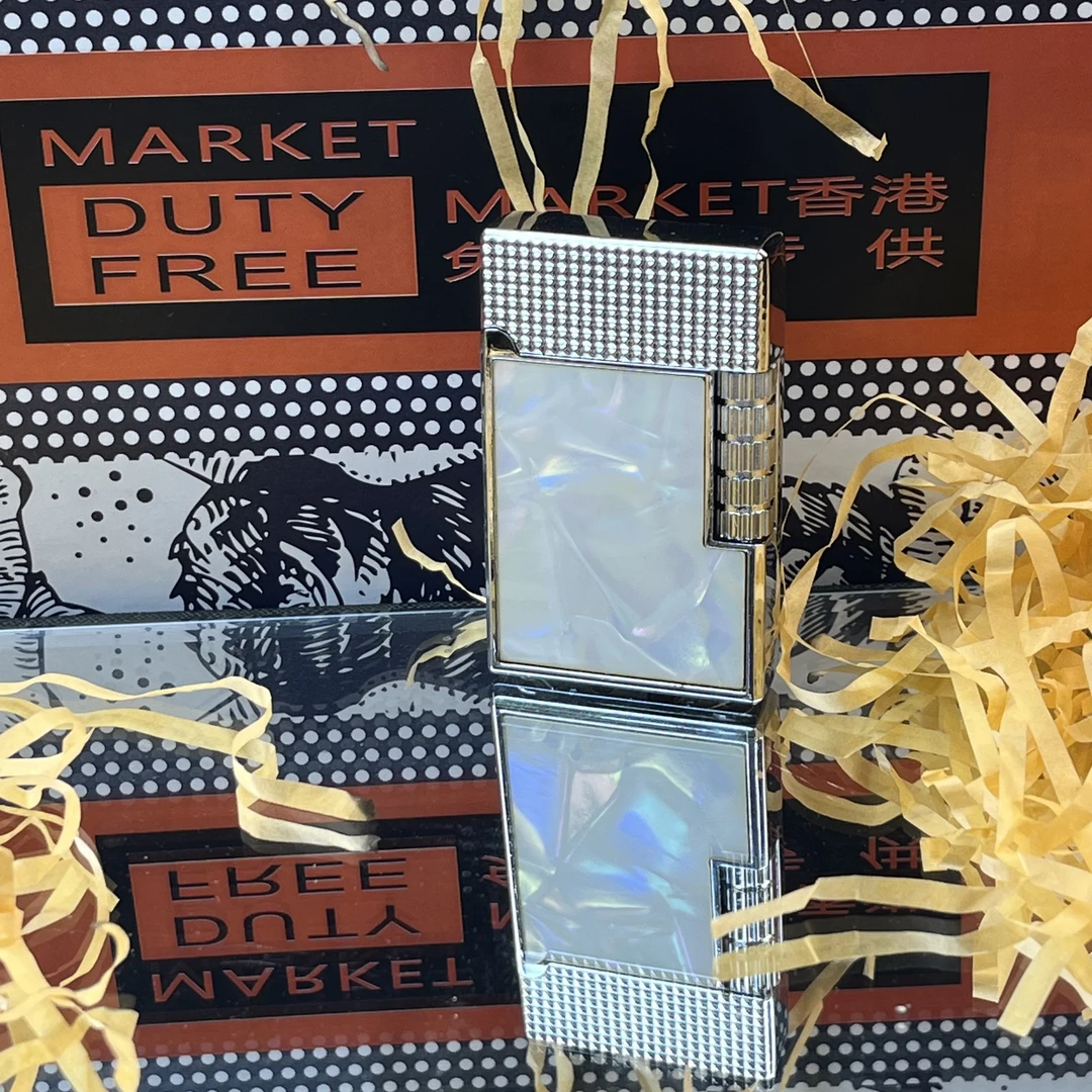 高档侧滑朗声打火机充气炫酷男士砂轮豪华耐用个性白贝火机L