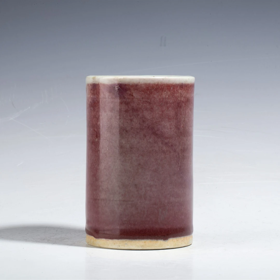 【拍卖-清晚】·郎红釉笔筒