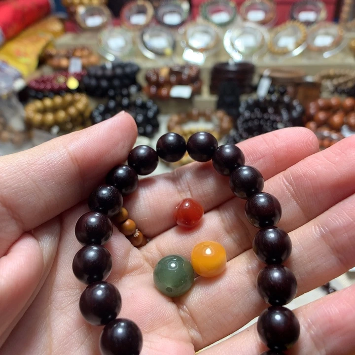 手串/手链小叶紫檀ღ****8带星27颗+配饰