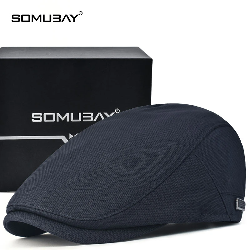 帽子男春秋纯色贝雷帽复古英伦前进帽防风冬季中老年人休闲鸭舌帽