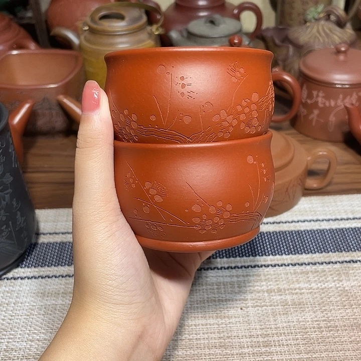 茶壶紫砂紫砂宜兴紫砂杯两只