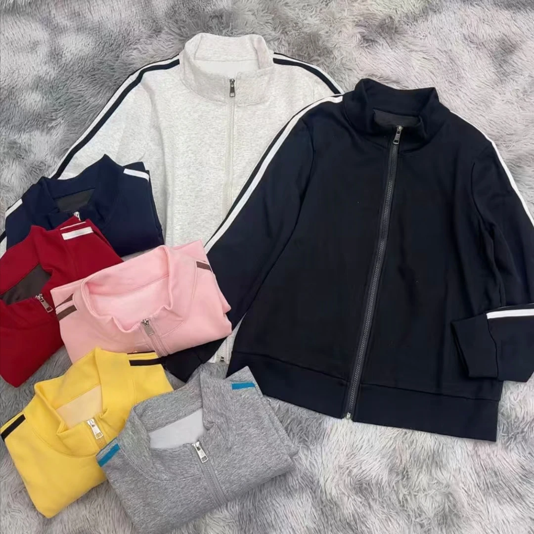 【淼淼】大码女装春季新款欧货百搭立领侧条拉链卫衣外套5622