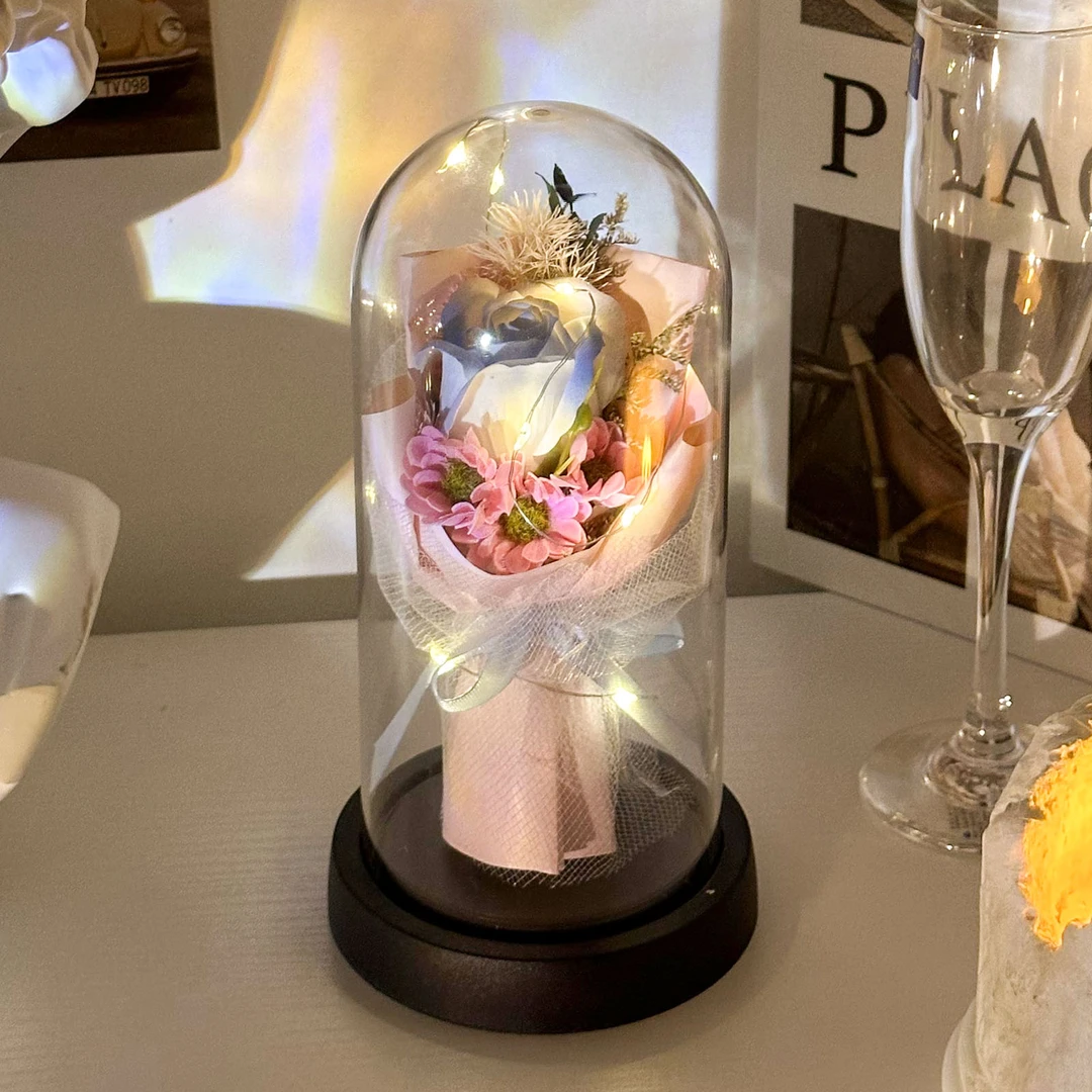 生日礼物永生花玫瑰花送女友老婆高级浪漫摆件花束情人节教师节