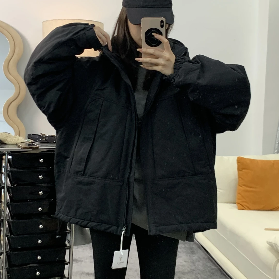 新款加棉加厚连帽工装棉服冲锋衣宽松百搭外套26121-2