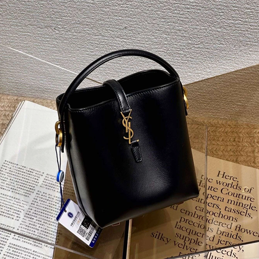 99新 YSL/圣罗兰 黑金le37 mini 水桶包