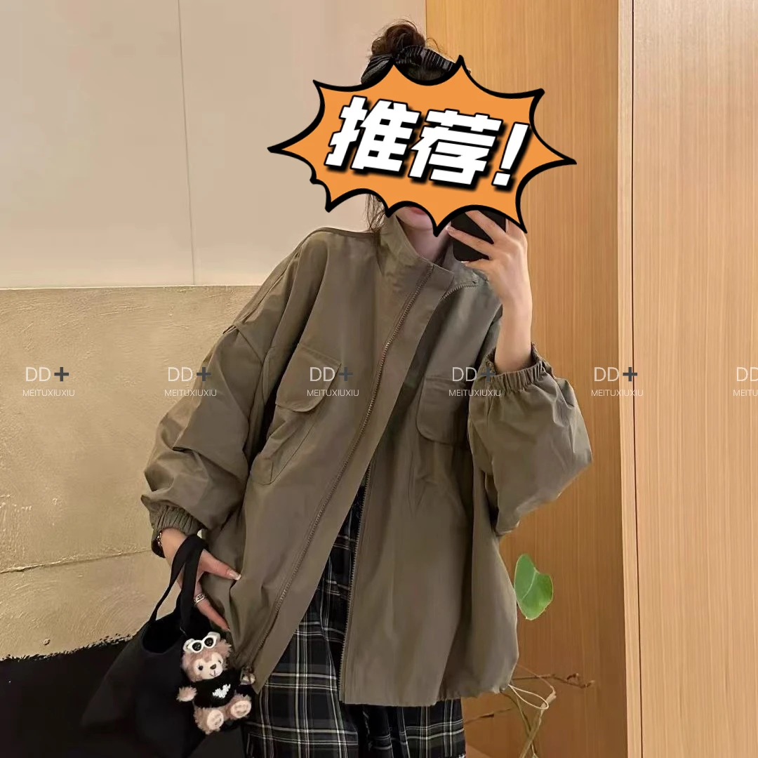 2025新款早秋时尚设计休闲立领拉链外套慵懒松弛