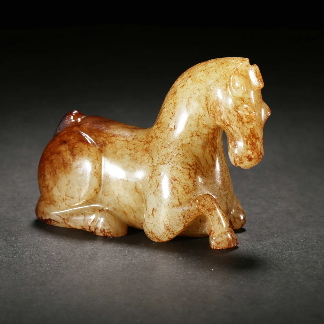 明代/和田白玉红沁马/JAQ25072404/收藏/【济文阁】